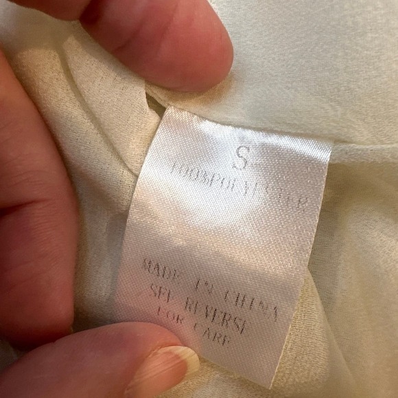 Wishlist texture neck tie mini dress champagne fairy coquette ruffle puff sleeve - Picture 9 of 9